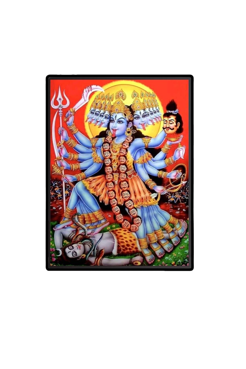 Kali Laminated Photo - 13x15 Inches, Divine Blessings for Home & Office and Temple Decoration