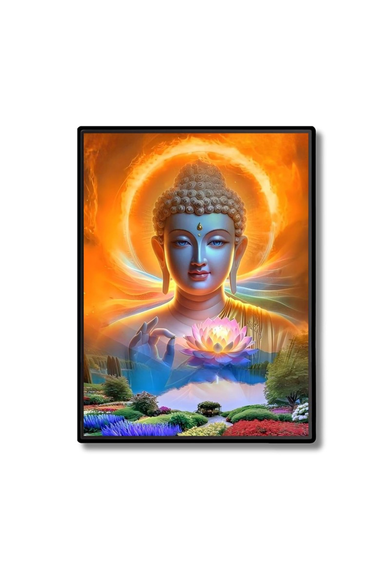 Buddha Laminated Photo - 13x15 Inches, Divine Blessings for Home & Office and Temple Decoration