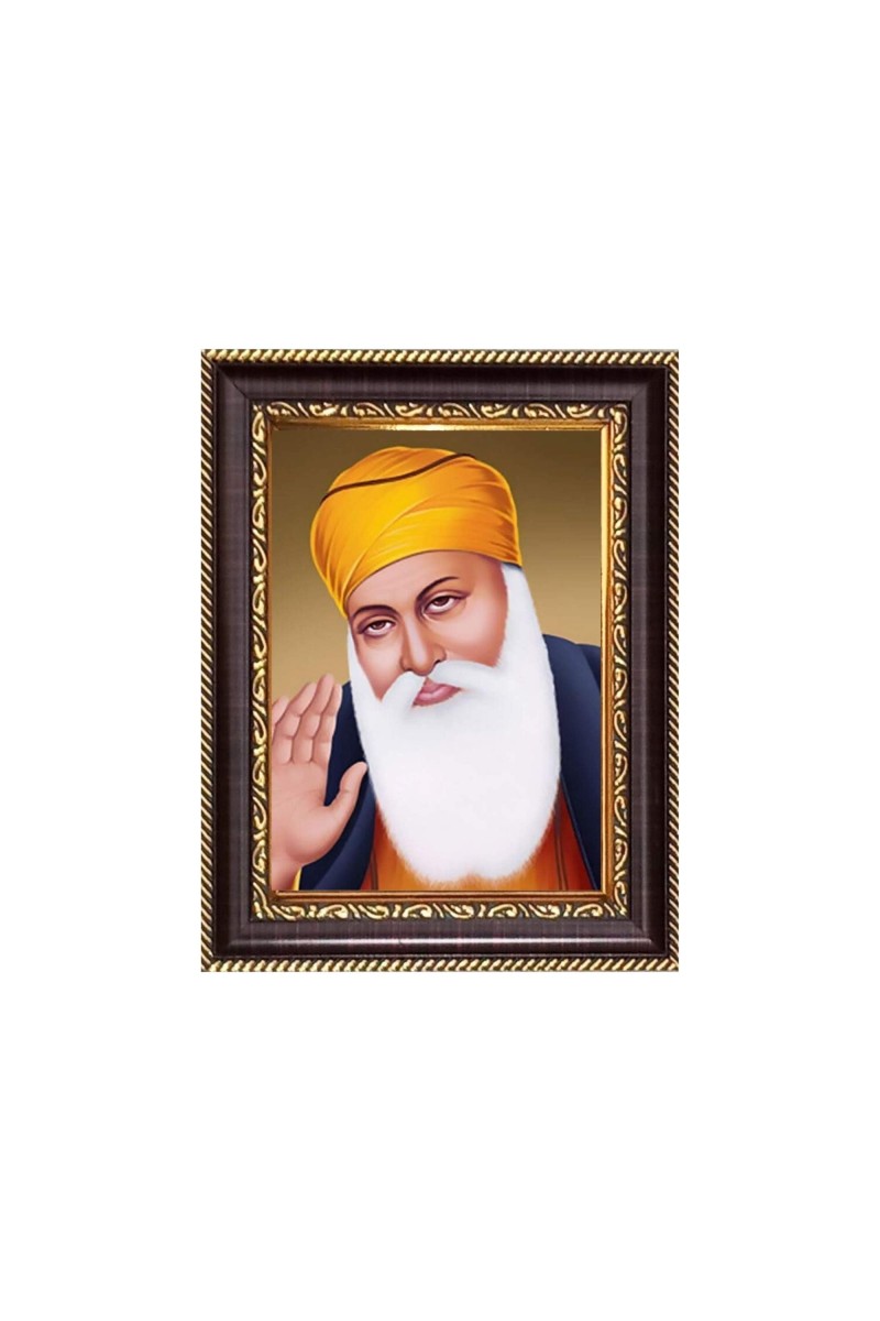 Sri Guru Nanak Digital Print Photo 6.7x8.7 inches - Vibrant Religious Wall Art for Home, Office and Temple Decor.