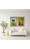 Elegant Vintage Style Wooden Photo st of 2 Frame for Wall & Table Décor – Antique Brown & Gold Finish | Suitable for Painting, Certificate, Photo, or Art Display (20x16,22x18)