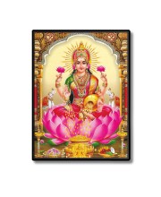 Lakshmi Laminated Photo - 5x7 Inches, Divine Blessings for Home & Office and Temple Decoration