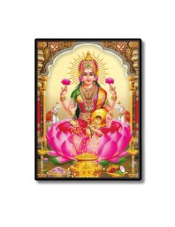 Lakshmi Laminated Photo - 5x7 Inches, Divine Blessings for Home & Office and Temple Decoration