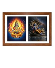 Agni deva and vishnu Photo Frame - 13x17Inches - Spiritual Artwork for Home Decor, Puja Room and Office Decoration