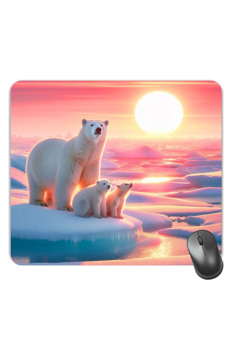 Customized White Bear Picture Sublimation Mouse Pad | 8 X 7.5 Inch | Smooth Cloth Surface | Non-Slip Rubber Base | Personalized Mousepad for Laptop & Desktop (F17349)