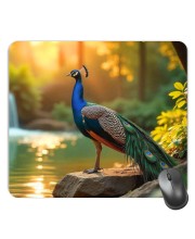 Customized Beautiful Peacock Picture Sublimation Mouse Pad | 8 X 7.5 Inch | Smooth Cloth Surface | Non-Slip Rubber Base | Personalized Mousepad for Laptop & Desktop (F17068)