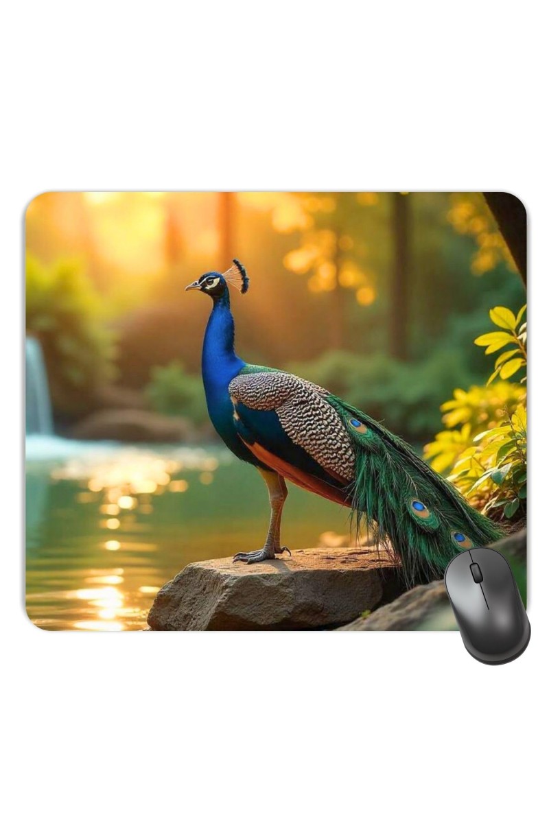 Customized Beautiful Peacock Picture Sublimation Mouse Pad | 8 X 7.5 Inch | Smooth Cloth Surface | Non-Slip Rubber Base | Personalized Mousepad for Laptop & Desktop (F17068)
