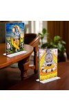 Lord Khatu shyam & Sri Krishna Acrylic T-Style Photo Stand - 11x13 Inches, Compact and Stylish Spiritual Display, easily change 2 photos (Pack of 1)