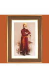 Vivekananda Photo Frame - 14x18 Inches, Brown Wooden Frame for Home, Office & Temple Decoration