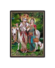 Sri Radha Lord Krishna Laminated Photo - 11x13 Inches, Divine Blessings for Home & Office and Temple Decoration
