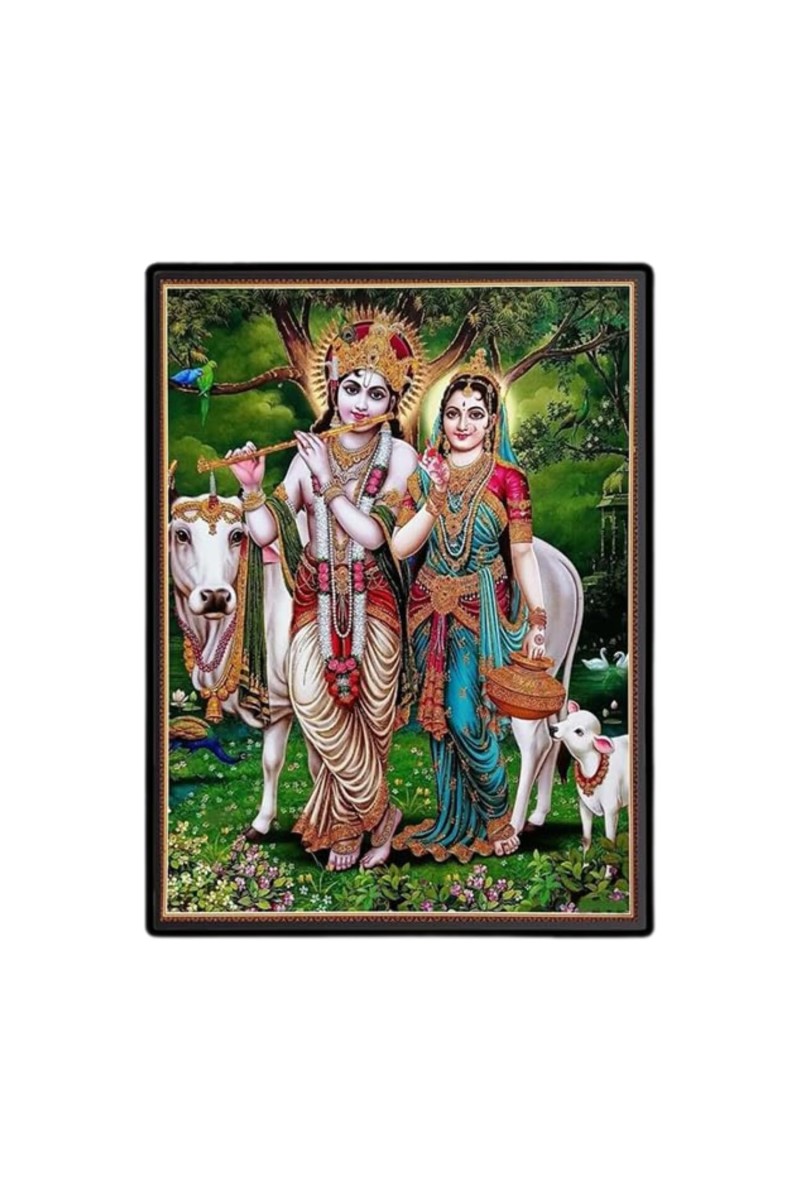 Sri Radha Lord Krishna Laminated Photo - 11x13 Inches, Divine Blessings for Home & Office and Temple Decoration