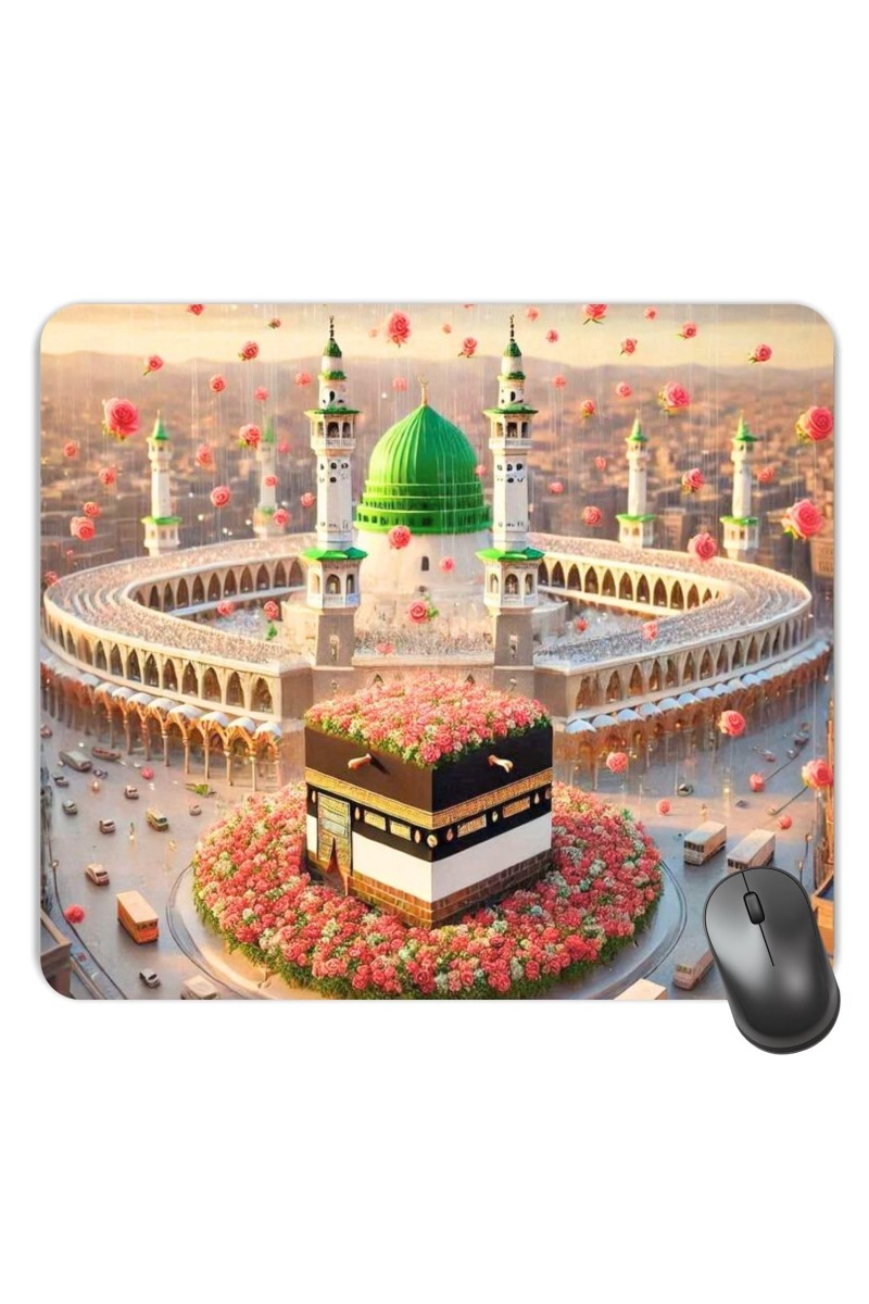 Customized Masjid Picture Sublimation Mouse Pad | 8 X 7.5 Inch | Smooth Cloth Surface | Non-Slip Rubber Base | Personalized Mousepad for Laptop & Desktop (F17214)
