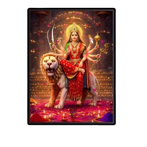 Durga Laminated Photo - 5x7 Inches, Divine Blessings for Home & Office and Temple Decoration