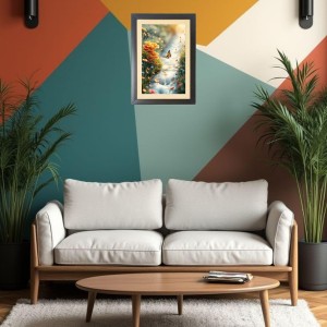The beautiful butterfly is flying Black Photo Frame Funny Animal and Bird Cartoon Art