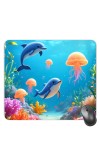 Customized Beautiful Dolphines Picture Sublimation Mouse Pad | 8 X 7.5 Inch | Smooth Cloth Surface | Non-Slip Rubber Base | Personalized Mousepad for Laptop & Desktop (F17305)