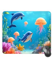 Customized Beautiful Dolphines Picture Sublimation Mouse Pad | 8 X 7.5 Inch | Smooth Cloth Surface | Non-Slip Rubber Base | Personalized Mousepad for Laptop & Desktop (F17305)