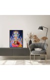 Vishnu Lakshmi Laminated Photo - 5x7 Inches, Divine Blessings for Home & Office and Temple Decoration