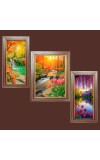 3-Pack Elegant nature Photo Frames - 2 Pieces 12x19 Inch & 1 Piece 16x19 Inch - Rustic Wall Art for Home & Office Decor - Botanical Wall Hanging for Living Room, Bedroom, or Workspace