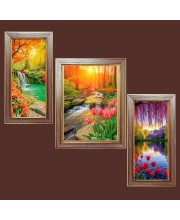 3-Pack Elegant nature Photo Frames - 2 Pieces 10x17 Inch & 1 Piece 14x17 Inch - Rustic Wall Art for Home & Office Decor - Botanical Wall Hanging for Living Room, Bedroom, or Workspace