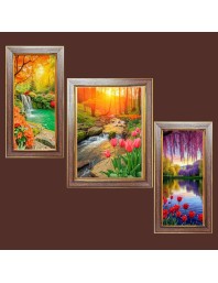 3-Pack Elegant nature Photo Frames - 2 Pieces 14x21 Inch & 1 Piece 18x21 Inch - Rustic Wall Art for Home & Office Decor - Botanical Wall Hanging for Living Room, Bedroom, or Workspace