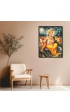 Krishna Laminated Photo - 5x7 Inches, Divine Blessings for Home & Office and Temple Decoration