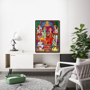 Ram Darbar Laminated Photo - 5x7 Inches, Divine Blessings for Home & Office and Temple Decoration Ram Darbar Laminated Photo - 5x7 Inches, Divine Blessings for Home & Office and Temple Decoration