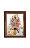 Goddess Shri Maha Kali, Ramakrishna Paramahamsa and Sarada Devi Photo Frame - 10x14 Inches, Brown Wooden Frame for Home, Office & Temple Decoration