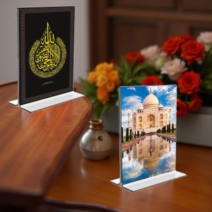 Islamic Allah & Taj Mahal Acrylic T-Style Photo Stand, Compact and Stylish Spiritual Display, easily change 2 photos (Pack of 1) Islamic Allah & Taj Mahal Acrylic T-Style Photo Stand, Compact and Stylish Spiritual Display, easily change 2 photos (Pack of 1)