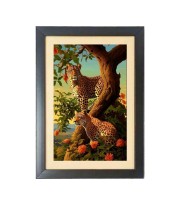 The two wild Cheetahs Black Photo Frame Funny Animal and Bird Cartoon Art