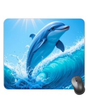 Customized Beautiful Dolphin Picture Sublimation Mouse Pad | 8 X 7.5 Inch | Smooth Cloth Surface | Non-Slip Rubber Base | Personalized Mousepad for Laptop & Desktop (F17144)