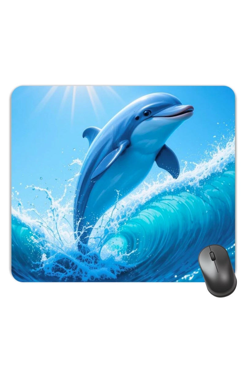 Customized Beautiful Dolphin Picture Sublimation Mouse Pad | 8 X 7.5 Inch | Smooth Cloth Surface | Non-Slip Rubber Base | Personalized Mousepad for Laptop & Desktop (F17144)