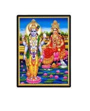 Vishnu & Lakshmi Laminated Photo - 5x7 Inches, Divine Blessings for Home & Office and Temple Decoration