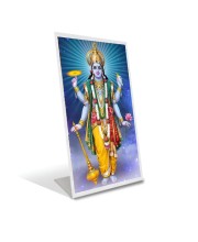 Car Desk/Table Top God Vishnu Acrylic L-Style Photo Stand - 2.5x3.5 Inches, Compact And Stylish Spiritual Display (F6736)