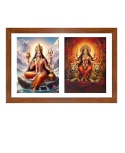 Goddess parvathi and durga Photo Frame - 13x17Inches - Spiritual Artwork for Home Decor, Puja Room and Office Decoration