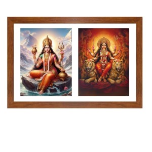 Goddess parvathi and durga Photo Frame - 15x19Inches - Spiritual Artwork for Home Decor, Puja Room and Office Decoration Goddess parvathi and durga Photo Frame - 15x19Inches - Spiritual Artwork for Home Decor, Puja Room and Office Decoration