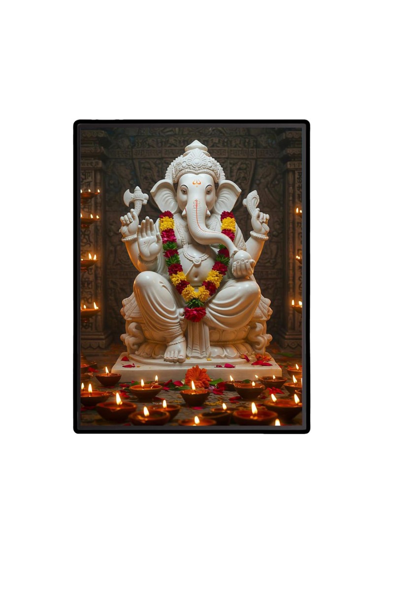 Ganesh Laminated Photo - 5x7 Inches, Divine Blessings for Home & Office and Temple Decoration