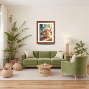 AI Funny cute sheep Art Picture for Kids - 14x18 inches, Brown Color - Perfect Wall Decor for Children's Room