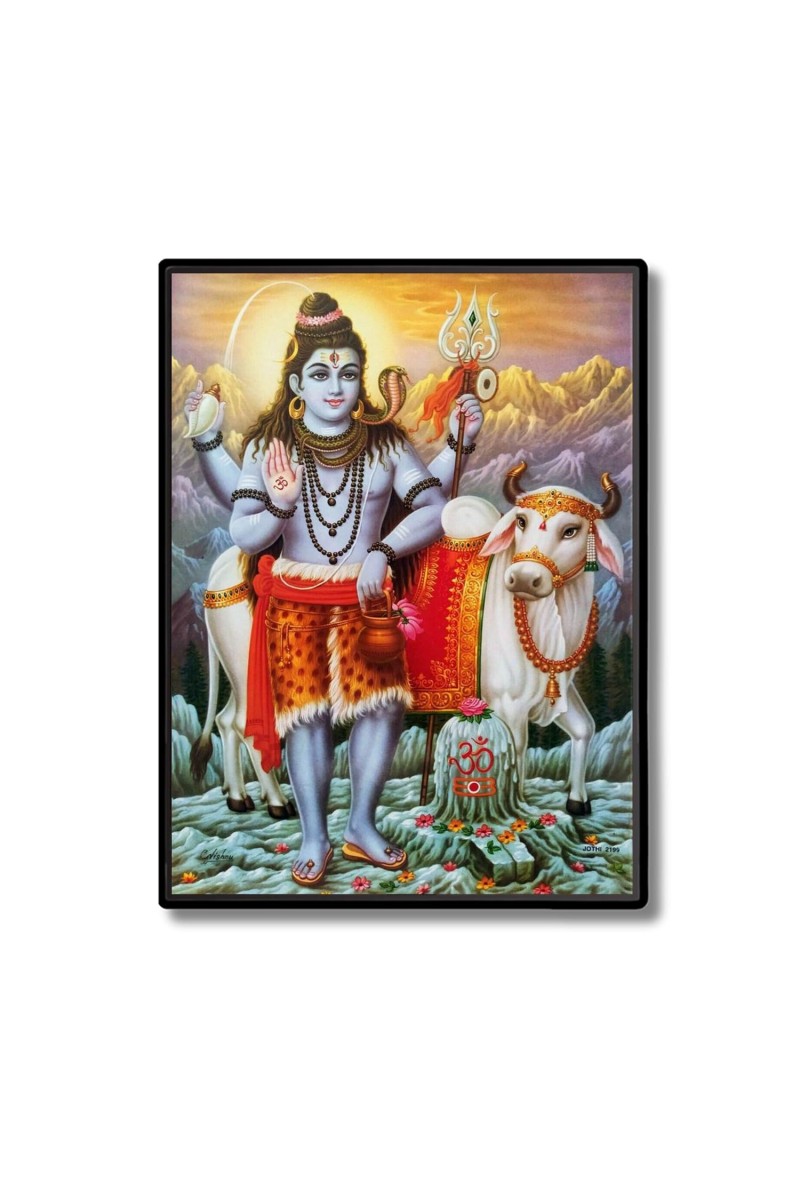 Shiva Laminated Photo - 5x7 Inches, Divine Blessings for Home & Office and Temple Decoration