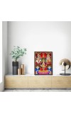 Lakshmi Saraswati & Ganesh Laminated Photo - 5x7 Inches, Divine Blessings for Home & Office and Temple Decoration