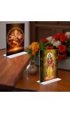 Sri Ganesh & Kartiyeka Acrylic T-Style Photo Stand, Compact and Stylish Spiritual Display, easily change 2 photos (Pack of 1)