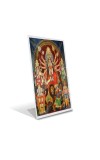 Car Desk/Table Top Maa Durga Acrylic L-Style Photo Stand - 2.5x3.5 Inches, Compact And Stylish Spiritual Display (F6689)