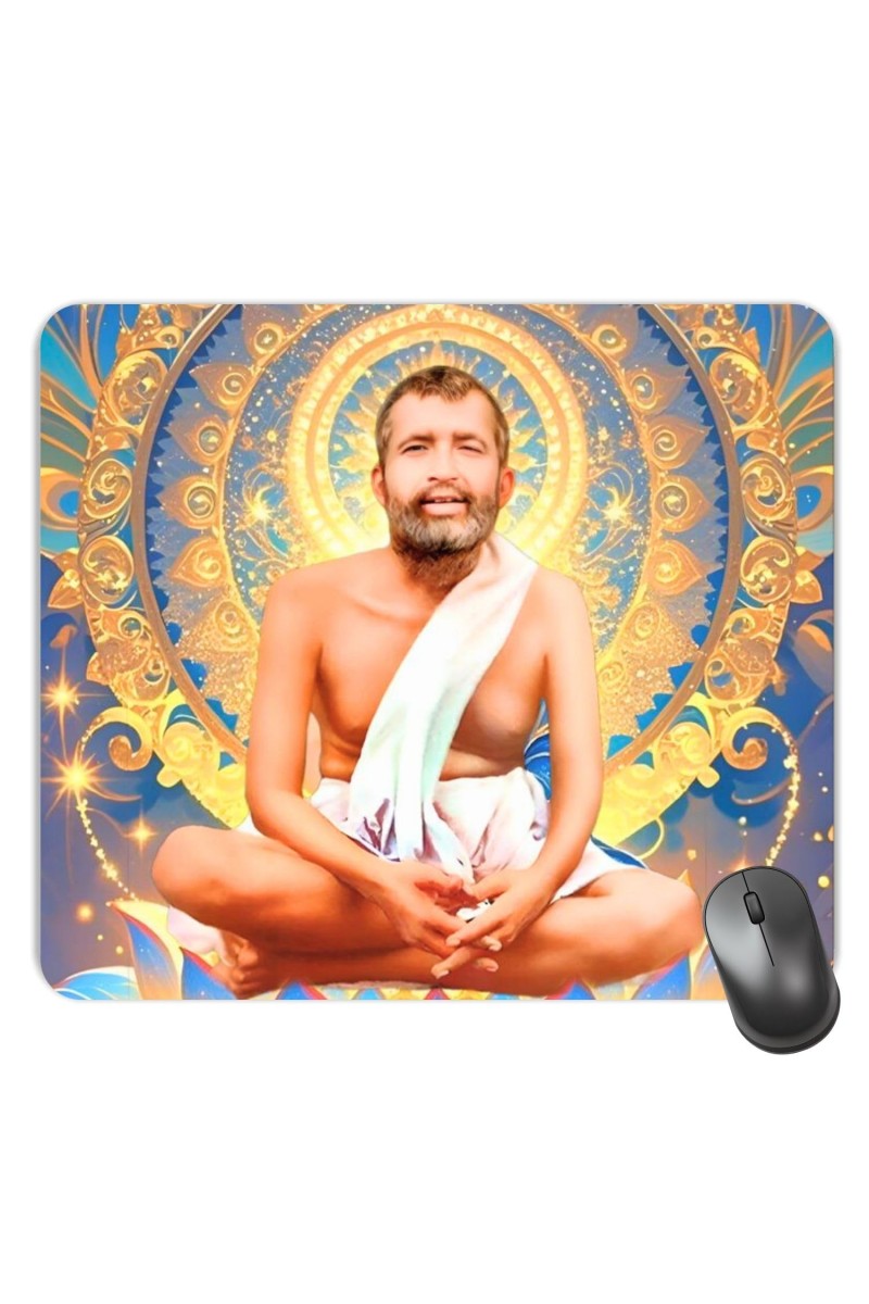 Customized Ramakrishna Paramahamsa Picture Sublimation Mouse Pad | 8 X 7.5 Inch | Smooth Cloth Surface | Non-Slip Rubber Base | Personalized Mousepad for Laptop & Desktop (F17079)