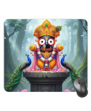 Customized Lord Jagannath Picture Sublimation Mouse Pad | 8 X 7.5 Inch | Smooth Cloth Surface | Non-Slip Rubber Base | Personalized Mousepad for Laptop & Desktop (F17302)