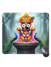 Customized Lord Jagannath Picture Sublimation Mouse Pad | 8 X 7.5 Inch | Smooth Cloth Surface | Non-Slip Rubber Base | Personalized Mousepad for Laptop & Desktop (F17302)