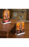 Sri Hanuman Acrylic T-Style Photo Stand - 5x7 Inches, Compact and Stylish Spiritual Display, easily change 2 photos (Pack of 1)