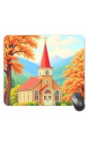 Customized Beautiful Church Picture Sublimation Mouse Pad | 8 X 7.5 Inch | Smooth Cloth Surface | Non-Slip Rubber Base | Personalized Mousepad for Laptop & Desktop (F17193)