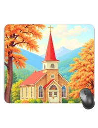 Customized Beautiful Church Picture Sublimation Mouse Pad | 8 X 7.5 Inch | Smooth Cloth Surface | Non-Slip Rubber Base | Personalized Mousepad for Laptop & Desktop (F17193)