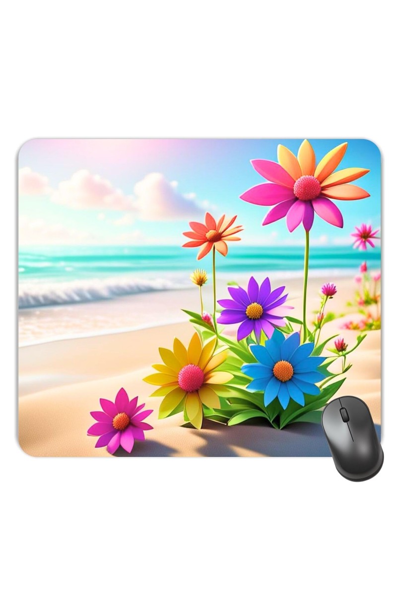 Customized Beautiful Flowers Picture Sublimation Mouse Pad | 8 X 7.5 Inch | Smooth Cloth Surface | Non-Slip Rubber Base | Personalized Mousepad for Laptop & Desktop (F17217)