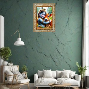 Little Krishna Digital Print Photo 12.7x14.7 inches (I6065) - Vibrant Religious Wall Art for Home or Office Decor.
