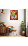 Lakshmi Saraswati & Ganesh Laminated Photo - 9x11 Inches, Divine Blessings for Home & Office and Temple Decoration