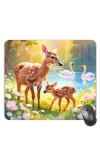 Customized Beautiful Deers Picture Sublimation Mouse Pad | 8 X 7.5 Inch | Smooth Cloth Surface | Non-Slip Rubber Base | Personalized Mousepad for Laptop & Desktop (F17285)